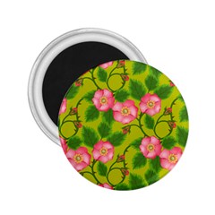 Roses Flowers Pattern Bud Pink 2 25  Magnets by HermanTelo