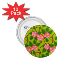 Roses Flowers Pattern Bud Pink 1 75  Buttons (10 Pack) by HermanTelo