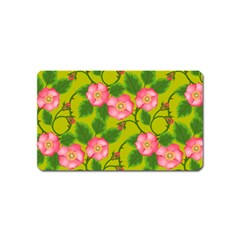 Roses Flowers Pattern Bud Pink Magnet (name Card) by HermanTelo