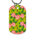 Roses Flowers Pattern Bud Pink Dog Tag (Two Sides) Front