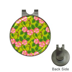 Roses Flowers Pattern Bud Pink Hat Clips With Golf Markers