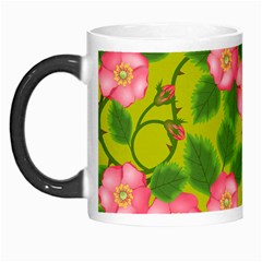 Roses Flowers Pattern Bud Pink Morph Mugs