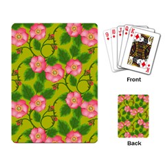 Roses Flowers Pattern Bud Pink Playing Cards Single Design