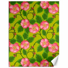 Roses Flowers Pattern Bud Pink Canvas 18  X 24  by HermanTelo