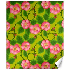 Roses Flowers Pattern Bud Pink Canvas 20  X 24 