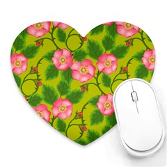 Roses Flowers Pattern Bud Pink Heart Mousepads by HermanTelo