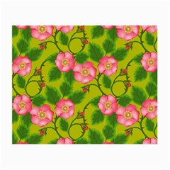 Roses Flowers Pattern Bud Pink Small Glasses Cloth (2-side)