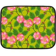 Roses Flowers Pattern Bud Pink Double Sided Fleece Blanket (mini) 