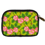 Roses Flowers Pattern Bud Pink Digital Camera Leather Case Back