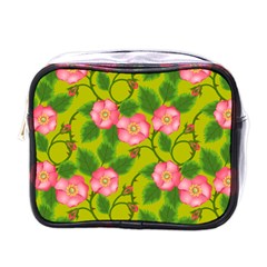 Roses Flowers Pattern Bud Pink Mini Toiletries Bag (one Side)