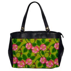 Roses Flowers Pattern Bud Pink Oversize Office Handbag by HermanTelo