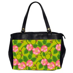 Roses Flowers Pattern Bud Pink Oversize Office Handbag (2 Sides)