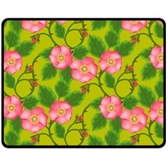 Roses Flowers Pattern Bud Pink Fleece Blanket (medium) 