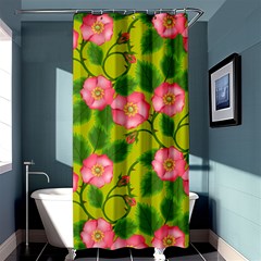 Roses Flowers Pattern Bud Pink Shower Curtain 36  X 72  (stall)  by HermanTelo