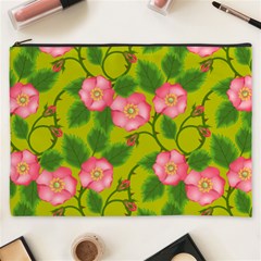 Roses Flowers Pattern Bud Pink Cosmetic Bag (xxxl)