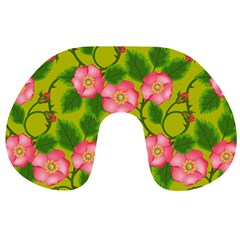 Roses Flowers Pattern Bud Pink Travel Neck Pillows by HermanTelo