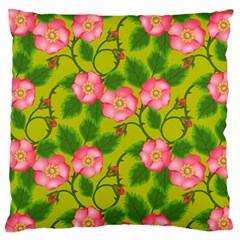 Roses Flowers Pattern Bud Pink Standard Flano Cushion Case (one Side) by HermanTelo