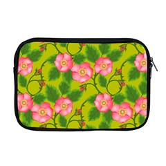 Roses Flowers Pattern Bud Pink Apple Macbook Pro 17  Zipper Case by HermanTelo