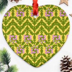 Texture Nature Erica Heart Ornament (two Sides)