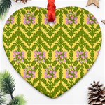 Texture Nature Erica Heart Ornament (Two Sides) Front