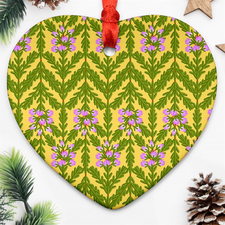 Texture Nature Erica Heart Ornament (Two Sides)