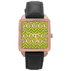 Texture Nature Erica Rose Gold Leather Watch 