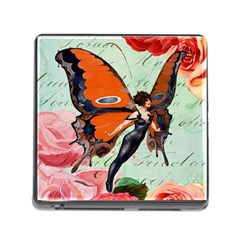 Vintage Design - Butterfly Flapper Memory Card Reader (square 5 Slot) by WensdaiAmbrose