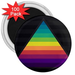 Background Rainbow Stripes Bright 3  Magnets (100 Pack) by Pakrebo