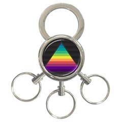 Background Rainbow Stripes Bright 3-ring Key Chains by Pakrebo