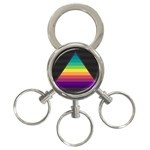 Background Rainbow Stripes Bright 3-Ring Key Chains Front