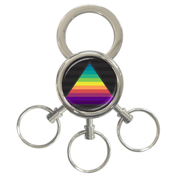 Background Rainbow Stripes Bright 3-Ring Key Chains