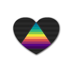 Background Rainbow Stripes Bright Heart Coaster (4 Pack)  by Pakrebo