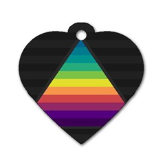 Background Rainbow Stripes Bright Dog Tag Heart (two Sides) by Pakrebo