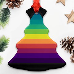 Background Rainbow Stripes Bright Christmas Tree Ornament (two Sides) by Pakrebo