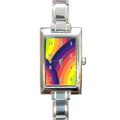 Background Rainbow Colors Colorful Rectangle Italian Charm Watch by Pakrebo