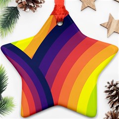 Background Rainbow Colors Colorful Ornament (star) by Pakrebo