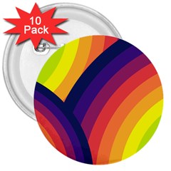 Background Rainbow Colors Colorful 3  Buttons (10 Pack)  by Pakrebo