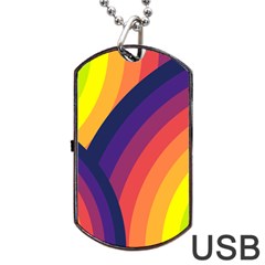 Background Rainbow Colors Colorful Dog Tag Usb Flash (two Sides) by Pakrebo