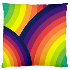 Background Rainbow Colors Colorful Large Flano Cushion Case (one Side)