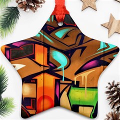 Graffiti Mural Street Art Wall Art Ornament (star) by Pakrebo