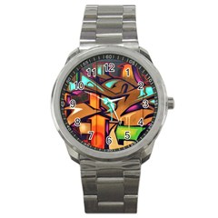 Graffiti Mural Street Art Wall Art Sport Metal Watch by Pakrebo