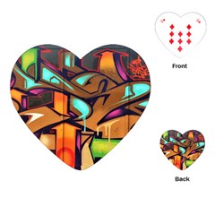 Graffiti Mural Street Art Wall Art Playing Cards (heart) by Pakrebo