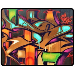 Graffiti Mural Street Art Wall Art Fleece Blanket (medium)  by Pakrebo