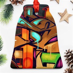 Graffiti Mural Street Art Wall Art Bell Ornament (two Sides) by Pakrebo