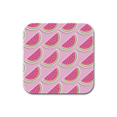 Melons Pattern Food Fruits Melon Rubber Square Coaster (4 Pack)  by Pakrebo