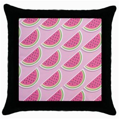 Melons Pattern Food Fruits Melon Throw Pillow Case (black) by Pakrebo