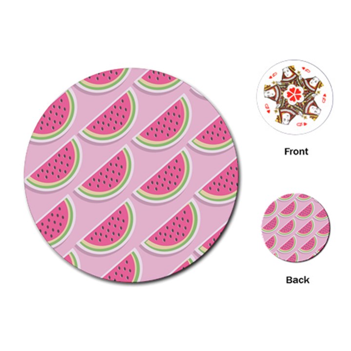 Melons Pattern Food Fruits Melon Playing Cards (Round)