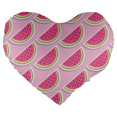 Melons Pattern Food Fruits Melon Large 19  Premium Heart Shape Cushions by Pakrebo