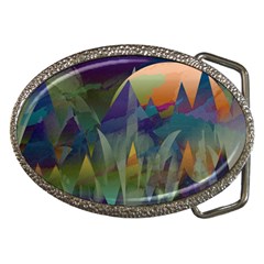 Mountains Abstract Mountain Range Belt Buckles by Pakrebo