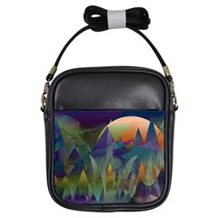 Mountains Abstract Mountain Range Girls Sling Bag